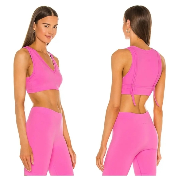 NWT Helmut Lang Double Bra Top Pink Disco XS/S - Picture 2 of 9